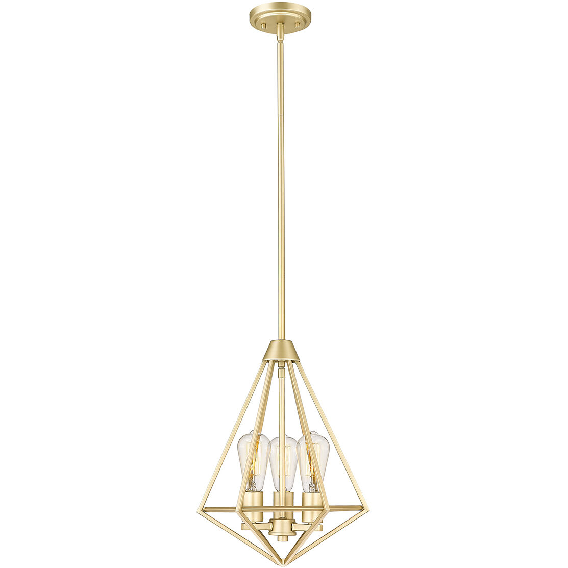 Dawes 3 Light 13 inch Painted Modern Gold Indoor Pendant Ceiling Light